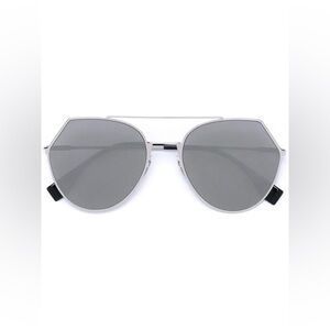 Fendi Women's Eyeline Mirrored Brow Bar Round Sunglasses, 55mm